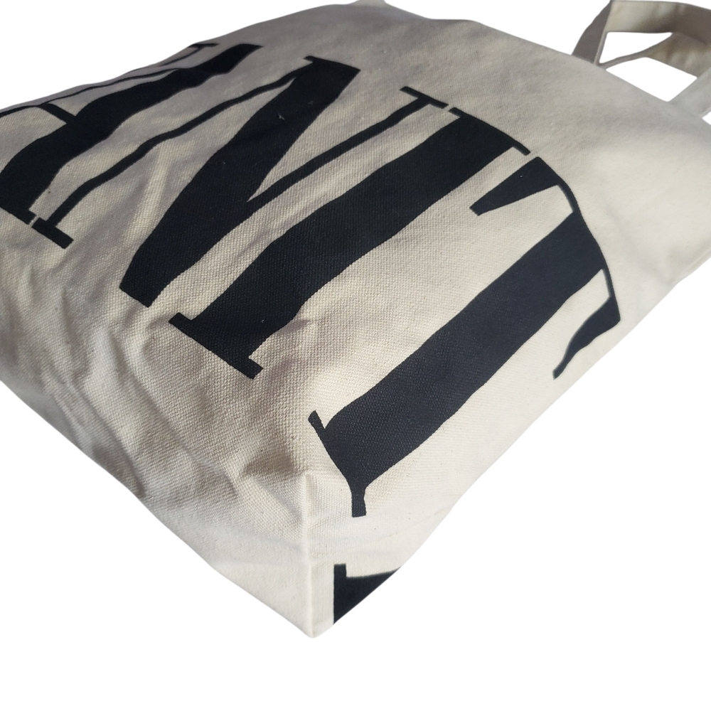 🔥VANITY FAIR Off-White Cotton Canvas Magazine Large Print Logo Reuseable Tote - Picture 4 of 9